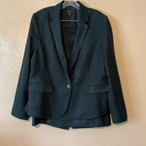 Ann Taylor Fall hunter green skirt suit, blazer size 16, skirt size 14.